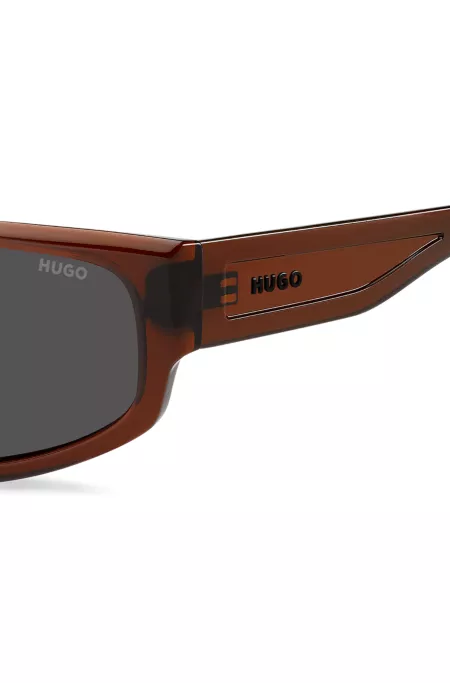 Brown-acetate sunglasses with cut-out details