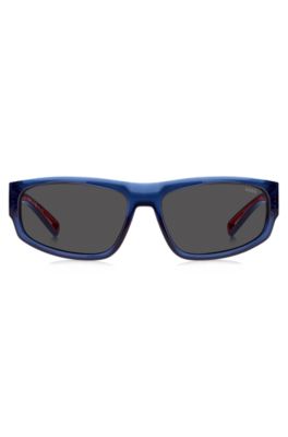 Gafas de sol de acetato azul con detalles abiertos, Assorted-Pre-Pack