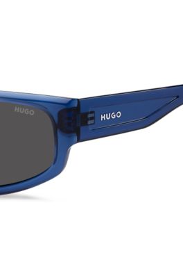 Temple-logo sunglasses in blue acetate, Assorted-Pre-Pack