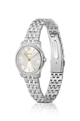Graceful silver-tone watch with sunburst-patterned dial, Assorted-Pre-Pack