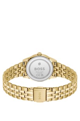 Reloj Graceful en tono dorado con esfera con dise&ntilde;o estriado, Assorted-Pre-Pack