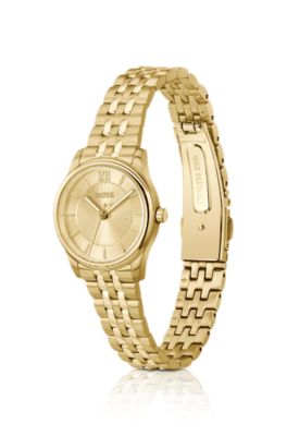 Graceful gold-tone watch with sunburst-patterned dial, Assorted-Pre-Pack