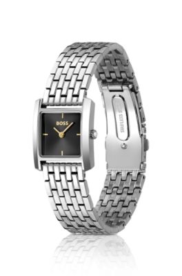 Reloj en tono plateado con caja cuadrada, Assorted-Pre-Pack