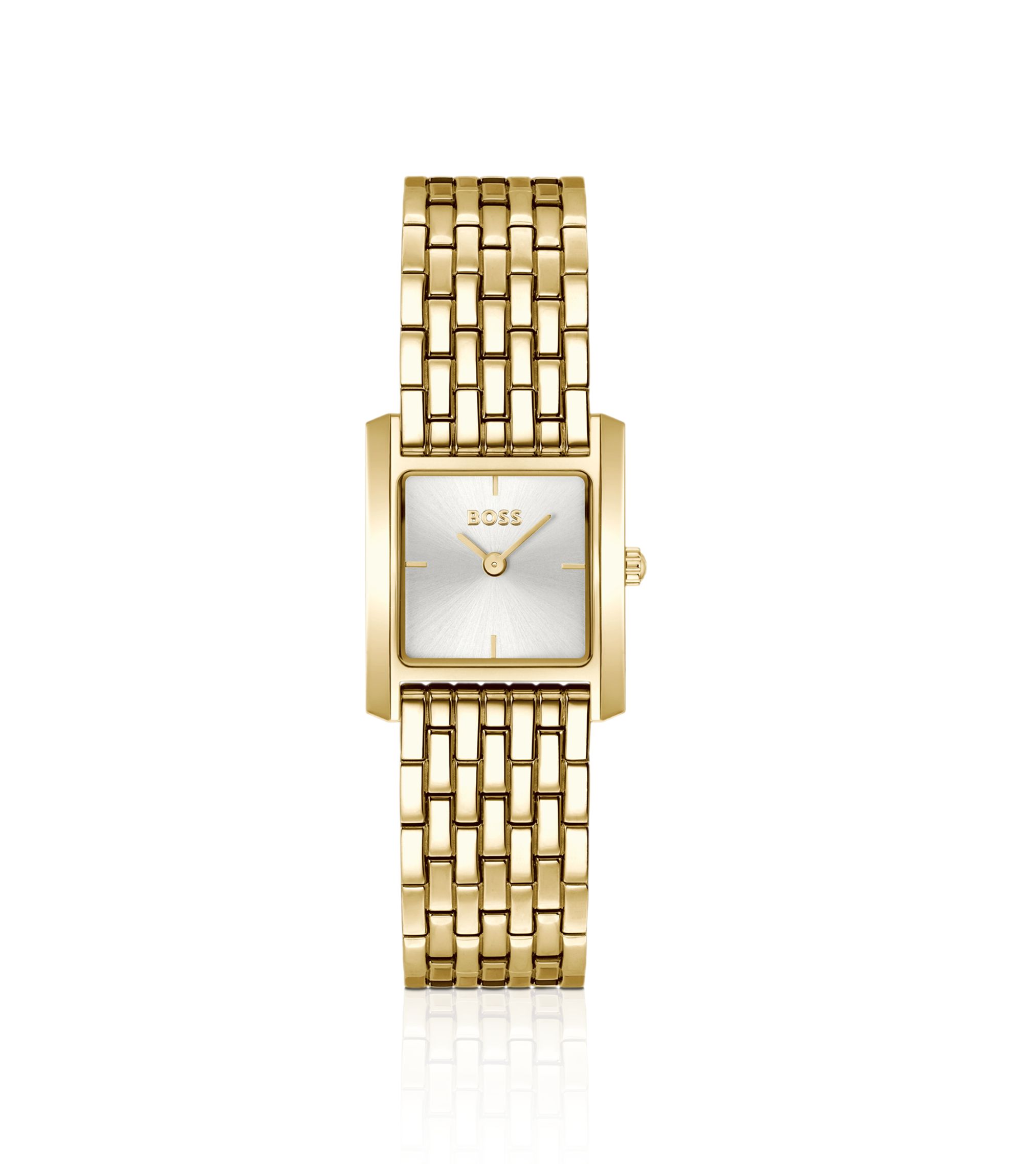 BOSS - Gold-tone watch with square case