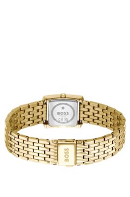 Gold-tone watch with square case, Assorted-Pre-Pack