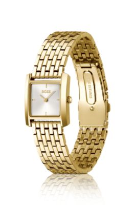 Gold-tone watch with square case, Assorted-Pre-Pack