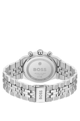 Candor black-dial chronograph watch with fluted bezel, Assorted-Pre-Pack