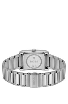 Link-bracelet watch with blue textured skeleton dial, Assorted-Pre-Pack