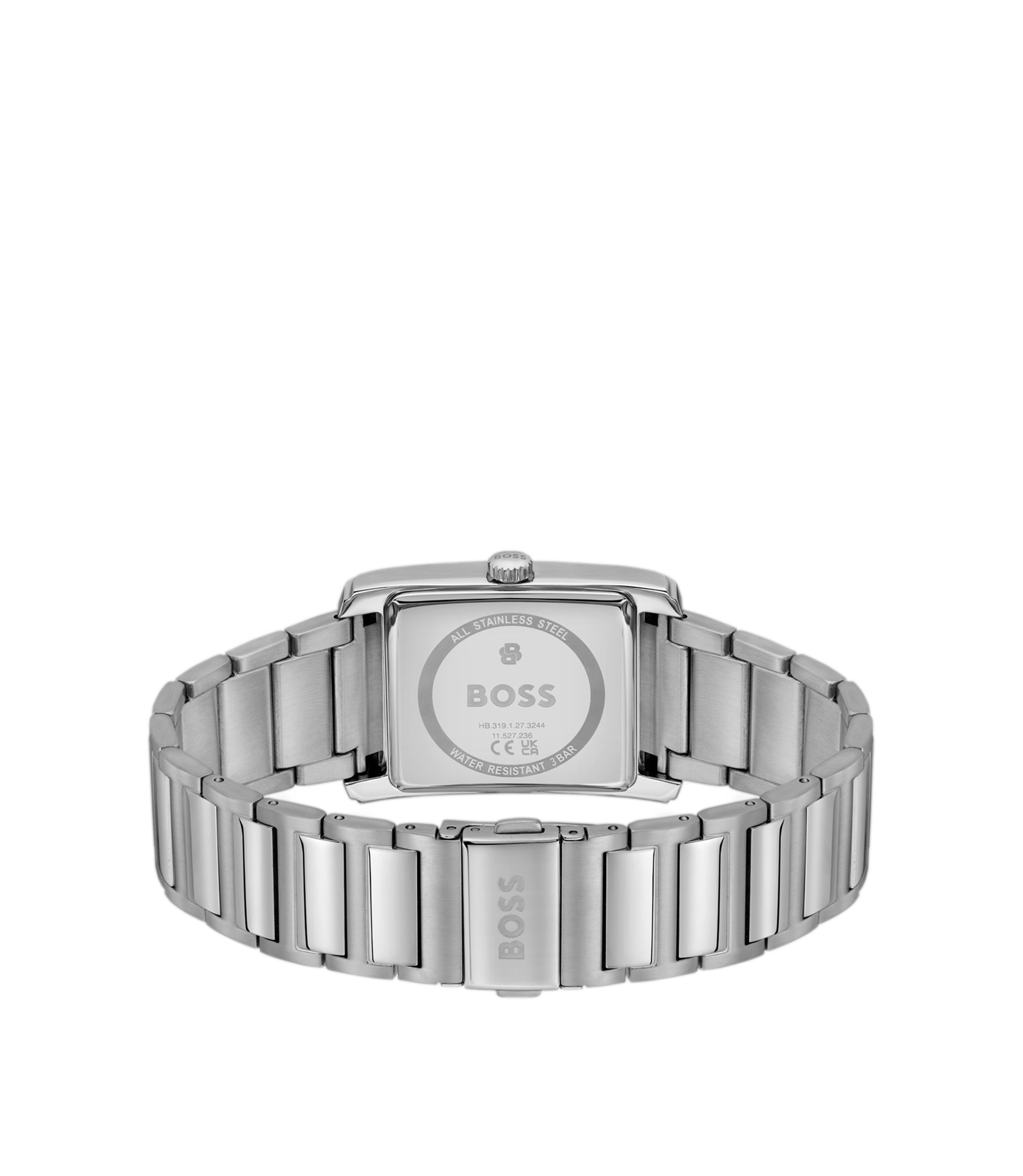 BOSS - PRINCIPLE Link-bracelet watch with blue textured skeleton dial