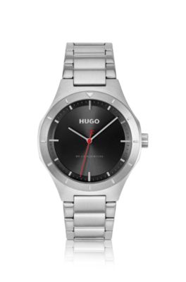 Lit black-dial watch with link bracelet, Assorted-Pre-Pack