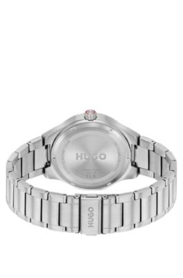 Lit black-dial watch with link bracelet, Assorted-Pre-Pack