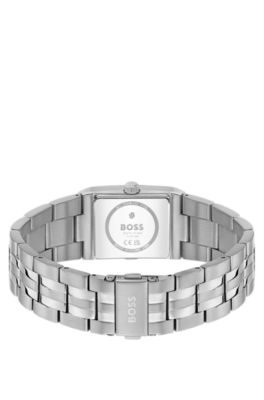 Strivo stainless-steel watch with stripe detail, Assorted-Pre-Pack