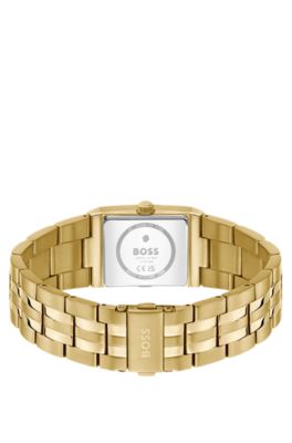 Strivo gold-tone watch with stripe detail, Assorted-Pre-Pack