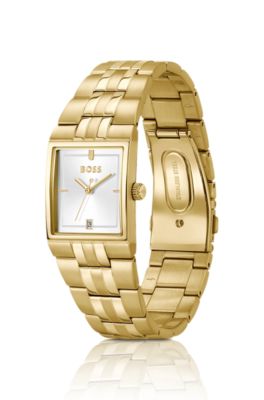 Strivo gold-tone watch with stripe detail, Assorted-Pre-Pack