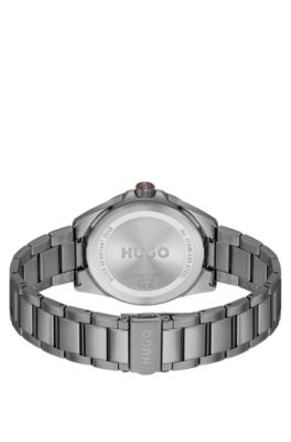 Reloj Seam chapado en gris con esfera rosa con textura, Assorted-Pre-Pack