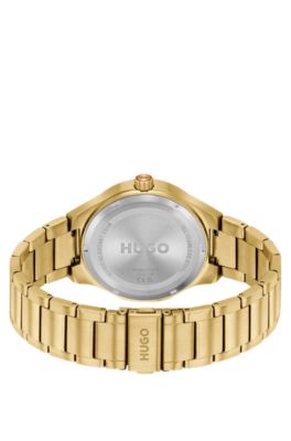 Lit gold-tone watch with green dial, Assorted-Pre-Pack