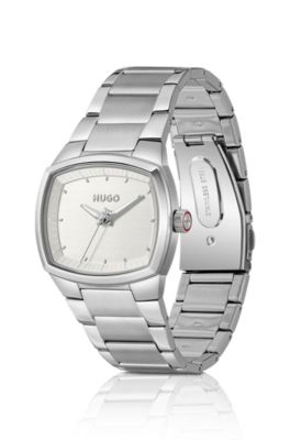 Telly stainless-steel watch with retro-inspired case, Assorted-Pre-Pack