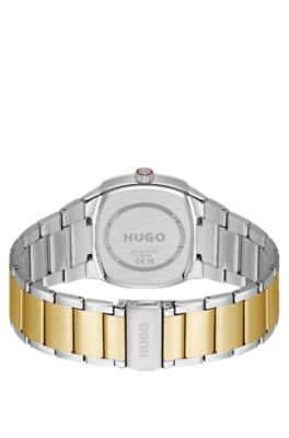 Telly two-tone watch with retro-inspired case, Assorted-Pre-Pack