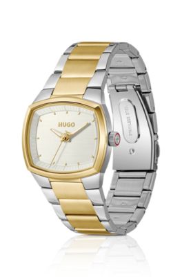 Telly two-tone watch with retro-inspired case, Assorted-Pre-Pack