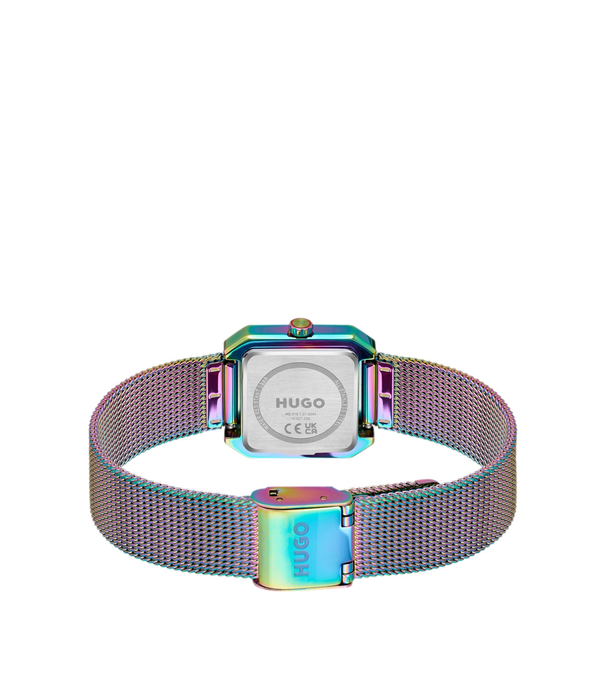 HUGO - Hazel iridescent square watch with mesh bracelet