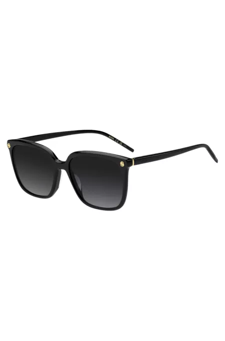 Black acetate sunglasses with gold-tone Double B monograms