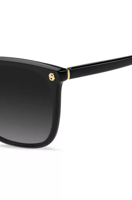 Black acetate sunglasses with gold-tone Double B monograms