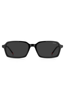 Black acetate sunglasses with red trim, Assorted-Pre-Pack
