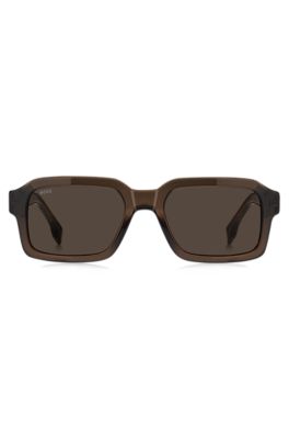 Brown acetate sunglasses with silver-tone logo insert, Assorted-Pre-Pack