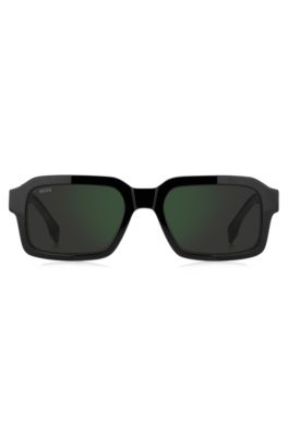 Black acetate sunglasses with green gradient lenses, Assorted-Pre-Pack