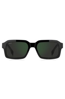 Black acetate sunglasses with green gradient lenses, Assorted-Pre-Pack