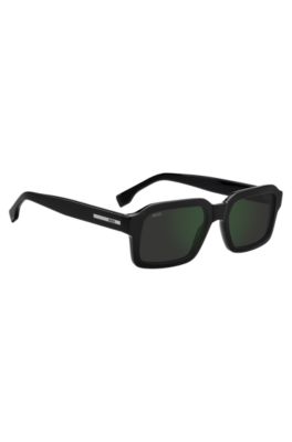 Black acetate sunglasses with green gradient lenses, Assorted-Pre-Pack