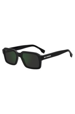 Black acetate sunglasses with green gradient lenses, Assorted-Pre-Pack
