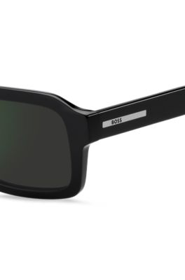 Black acetate sunglasses with green gradient lenses, Assorted-Pre-Pack