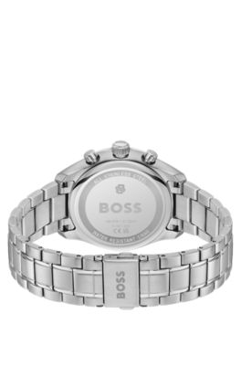 Grand Prix Reloj de acero inoxidable con esfera blanca plateada, Assorted-Pre-Pack