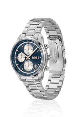Grand Prix reloj de acero inoxidable con esfera azul, Assorted-Pre-Pack