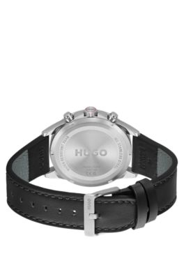 #Drift Reloj con correa de piel negra y esfera negra, Assorted-Pre-Pack