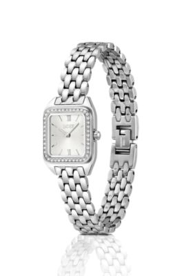 Mae Petite reloj de acero inoxidable con bisel de cristales, Assorted-Pre-Pack
