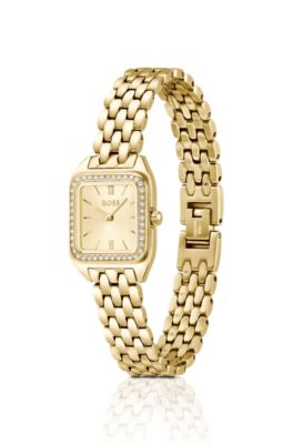 Mae Petite reloj dorado con bisel de cristales, Assorted-Pre-Pack