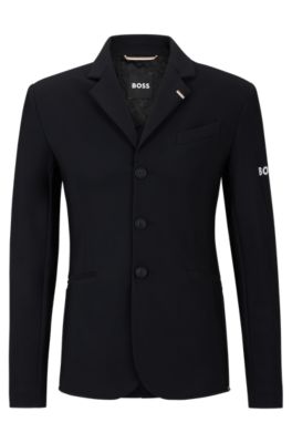 Equestrian slim-fit show jacket with signature details, Black