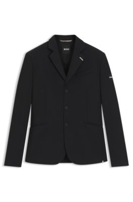 Equestrian slim-fit show jacket with signature details, Black