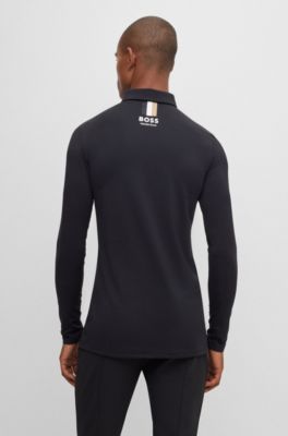 Polo de equitaci&oacute;n para doma confeccionado en material superel&aacute;stico, Negro