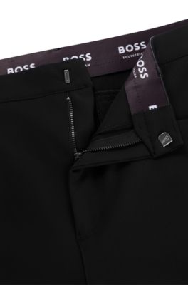 Pantalones de equitaci&oacute;n de material superel&aacute;stico con agarre especial en las rodillas, Negro