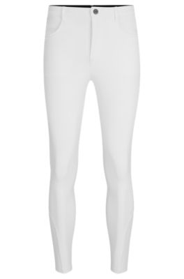 Equestrian knee-grip breeches in power-stretch material, White
