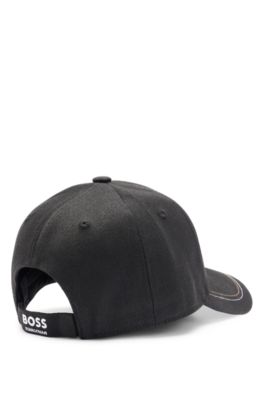 Equestrian five-panel cap with logo details, Black