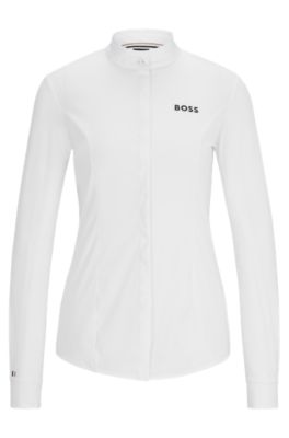 Blusa de equitaci&oacute;n slim fit para exhibiciones en diferentes materiales, Blanco
