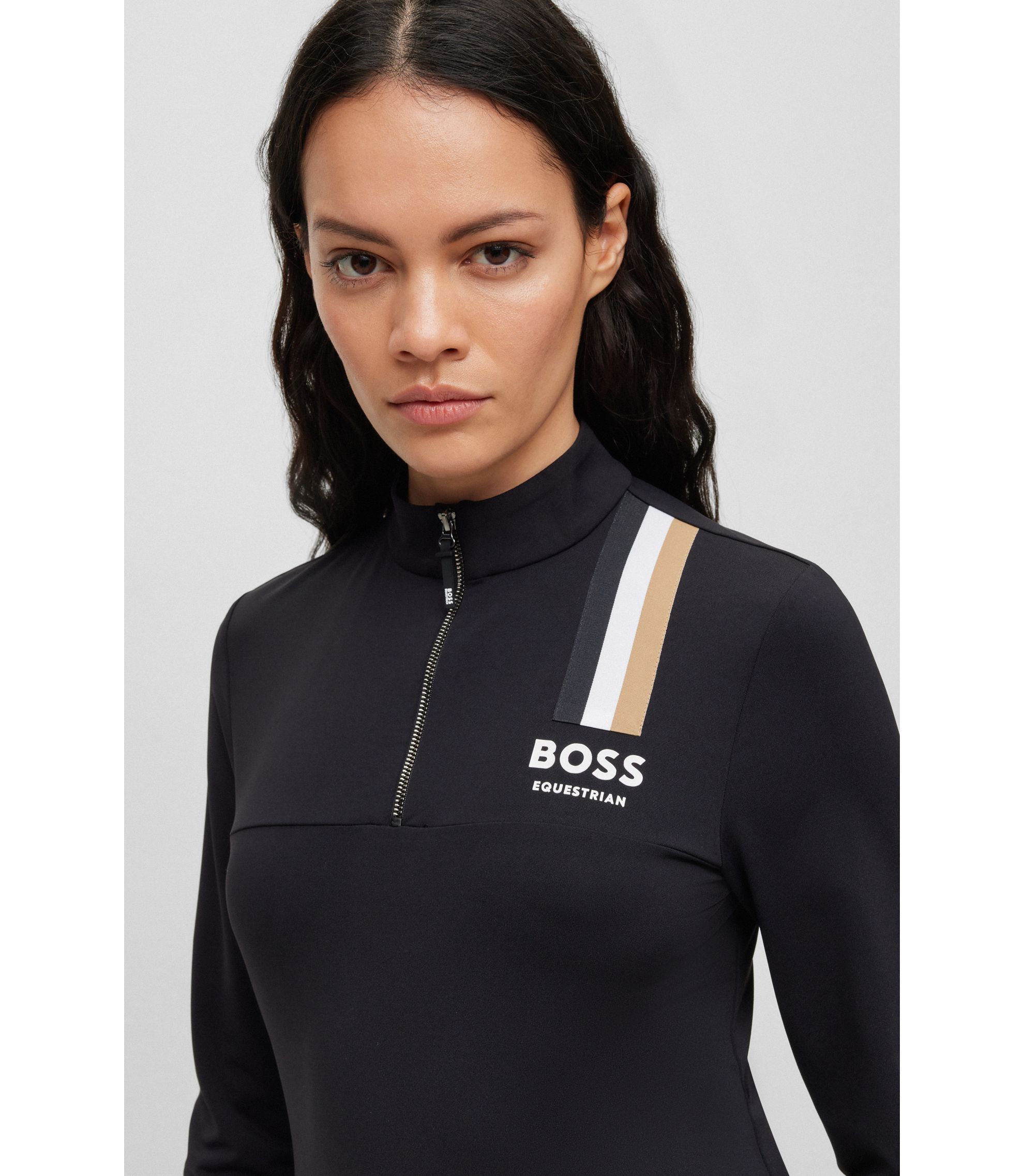 BOSS Equestrian slim-fit training blouse in power-stretch
