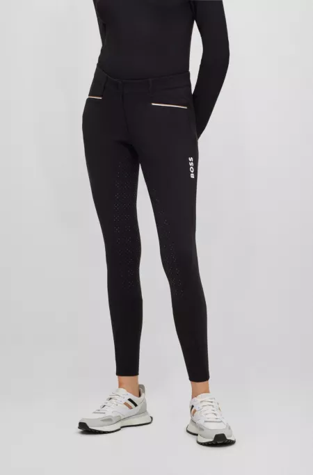 Equestrian full-grip breeches in power-stretch material