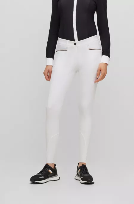Equestrian full-grip breeches in power-stretch material