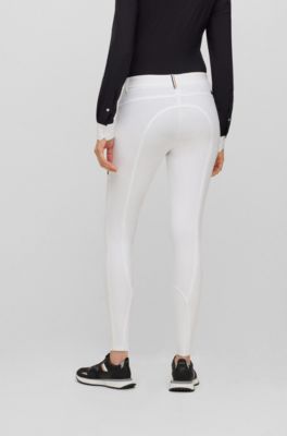 Equestrian full-grip breeches in power-stretch material, White
