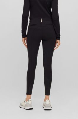 Pantalones de equitaci&oacute;n de material superel&aacute;stico con agarre especial en las rodillas, Negro